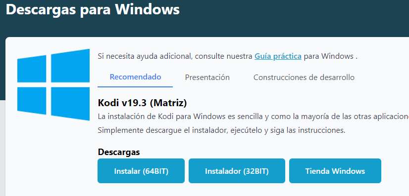 Descargar kodi para windows 10